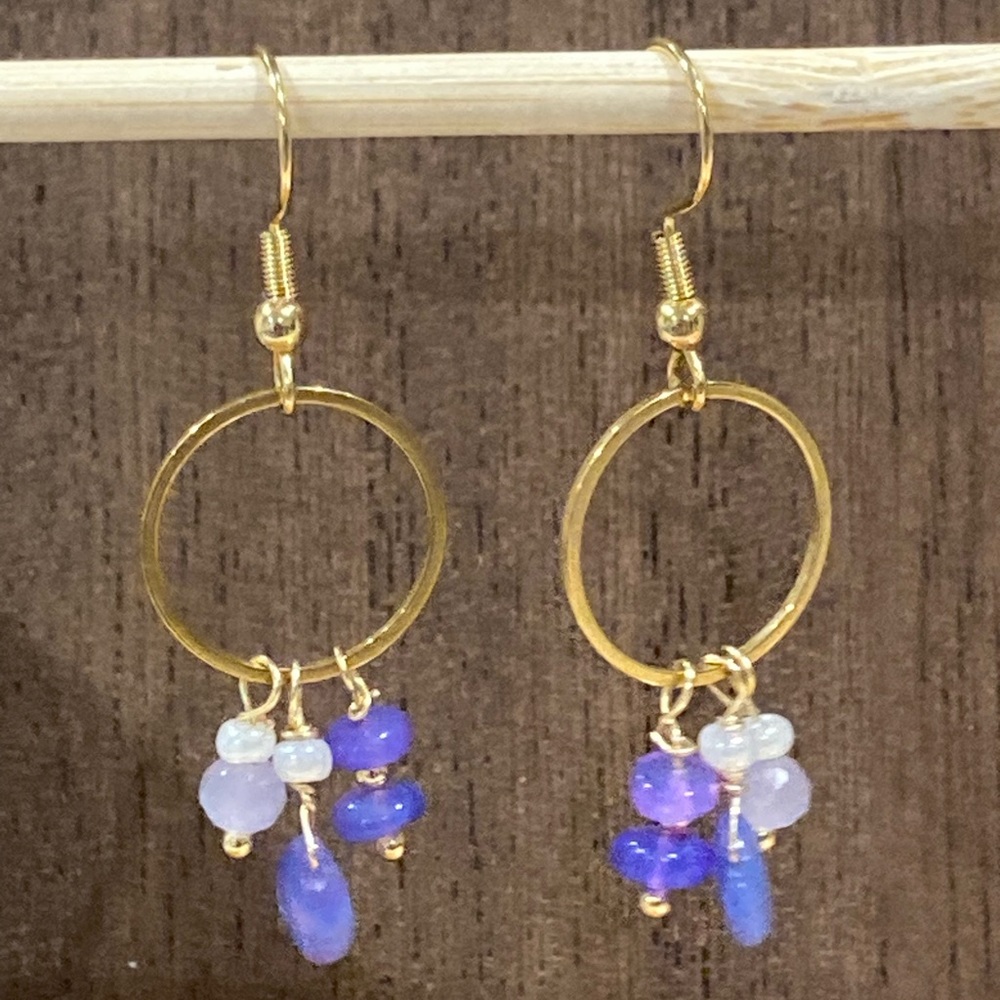 NEW Handmade opal and gold fill earrings